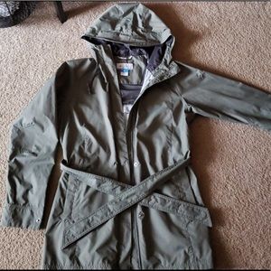 Grayish Green Columbia Rain Jacket